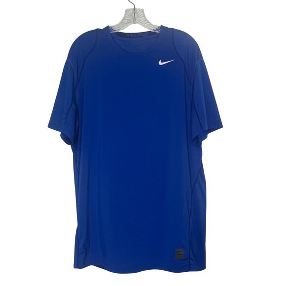 Nike Pro Athletic Training Tshirt Mens XL Blue Activewear Workout - Picture 1 of 6